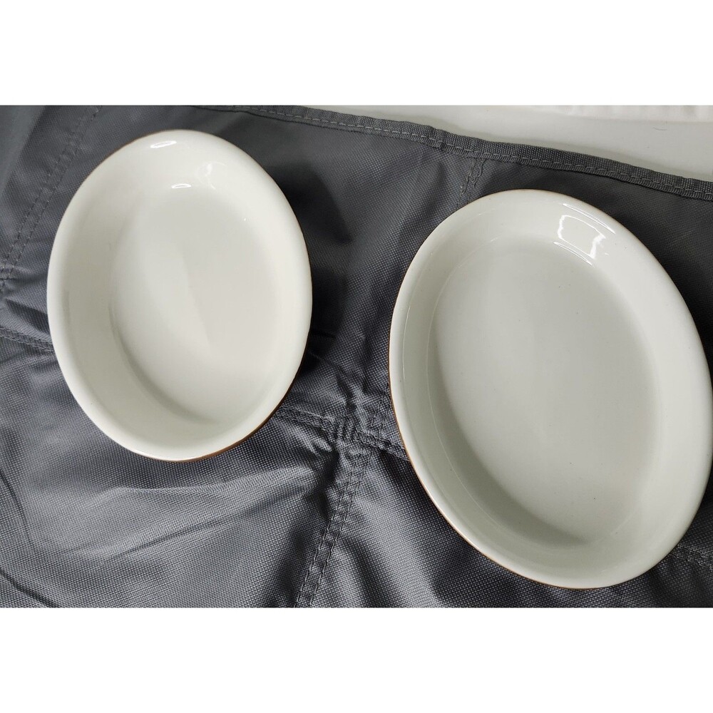 2 Hall Vintage Kitchenware 50s 60s 70s Brown Oval Dishes Hall 702 & 2089